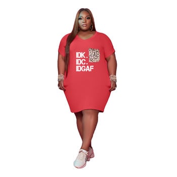 SOMO Summer Fashion Printed Plus Size Γυναικεία Ρούχα Σέξι V λαιμόκοψη για γυναίκες 2023 Midi Φόρεμα με τσέπες Χονδρική Dropshipping