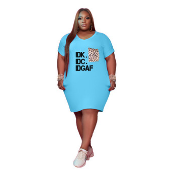 SOMO Summer Fashion Printed Plus Size Γυναικεία Ρούχα Σέξι V λαιμόκοψη για γυναίκες 2023 Midi Φόρεμα με τσέπες Χονδρική Dropshipping