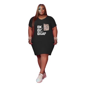 SOMO Summer Fashion Printed Plus Size Γυναικεία Ρούχα Σέξι V λαιμόκοψη για γυναίκες 2023 Midi Φόρεμα με τσέπες Χονδρική Dropshipping