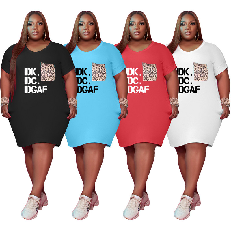 SOMO vasaras modes apdruka lielizmēra sieviešu apģērbi Sexy V kakla izgriezumā sievietēm 2023 Midi kleita ar kabatām Vairumtirdzniecība Dropshipping