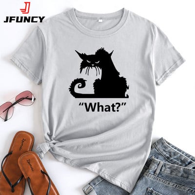 JFUNCY Tricou cu mânecă scurtă pentru femei Top pentru femei Tricou supradimensionat Tricou din bumbac Tricouri grafice Femei Îmbrăcăminte la modă de vară