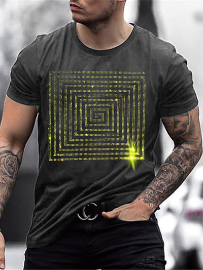 Augstas kvalitātes modes vīriešu apģērbi lielizmēra t-krekls y2k labirints Rhinestone Designer īsām piedurknēm topi Rock Casual Street t-krekls Jauns