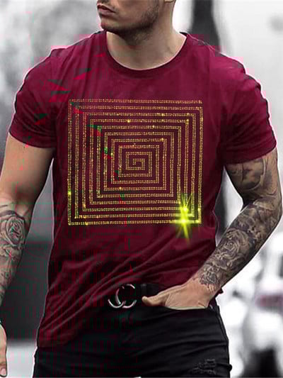 Augstas kvalitātes modes vīriešu apģērbi lielizmēra t-krekls y2k labirints Rhinestone Designer īsām piedurknēm topi Rock Casual Street t-krekls Jauns