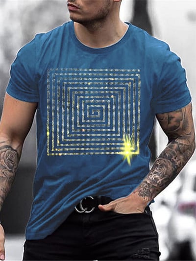 Augstas kvalitātes modes vīriešu apģērbi lielizmēra t-krekls y2k labirints Rhinestone Designer īsām piedurknēm topi Rock Casual Street t-krekls Jauns