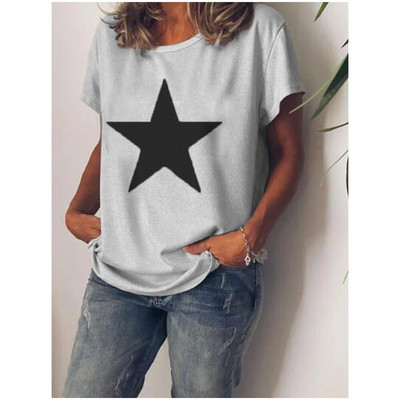 Zvaigznīšu 3D apdrukas T-krekls vasaras sievietēm ar O veida kakla izgriezumu ikdienas T krekli Harajuku Streetwear ar īsām piedurknēm T-krekls ar īsām piedurknēm Lielizmēra Y2k sieviešu apģērbs