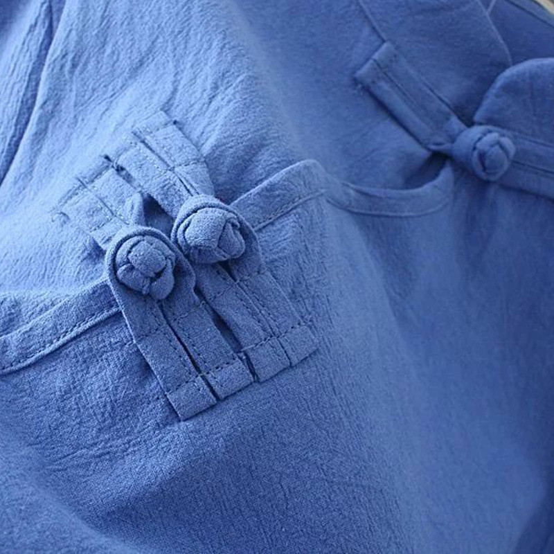 Rochie de primăvară Îmbrăcăminte pentru femei de mărime mare 2021 casual cu mânecă lungă în stil chinezesc, cu nasturi, linie de bumbac, despicată Vetement Femme XL/4XL