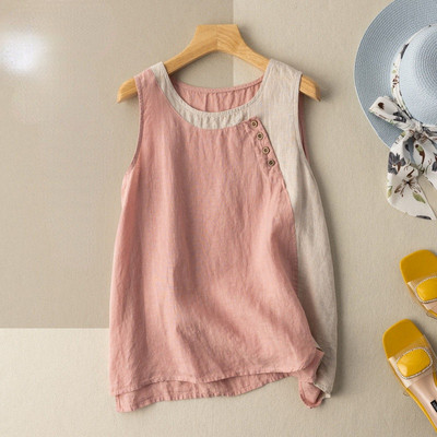 Tankid Naised Retro lapitööd Suvine Varrukateta Mugavus Elegantne Kunst hingav Juhuslik Hiina Stiilis Naine Tender Street Youth Ins