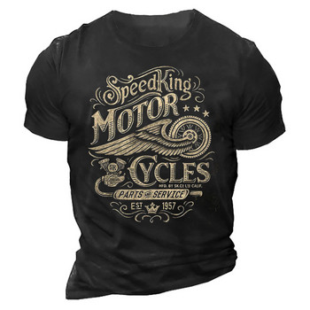 Мъжка мотоциклетна тениска с 3D печат Motor Biker Vintage Short Sleeve 1976 T Shirt Homme Moto T Shirt Racing Suit Camiseta Shirt