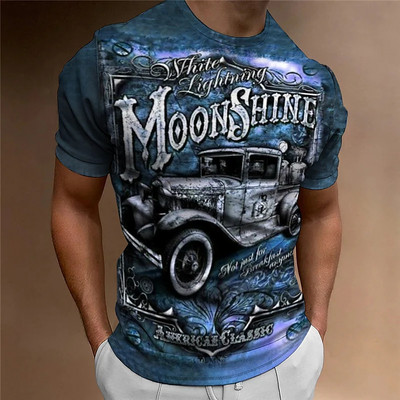 Meeste 3D-prindiga mootorratta T-särk Motor Biker Vintage lühikeste varrukatega 1976. aasta T-särk Homme Moto T-särk võidusõidukostüüm Camiseta särk