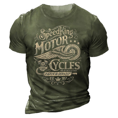Meeste 3D-prindiga mootorratta T-särk Motor Biker Vintage lühikeste varrukatega 1976. aasta T-särk Homme Moto T-särk võidusõidukostüüm Camiseta särk