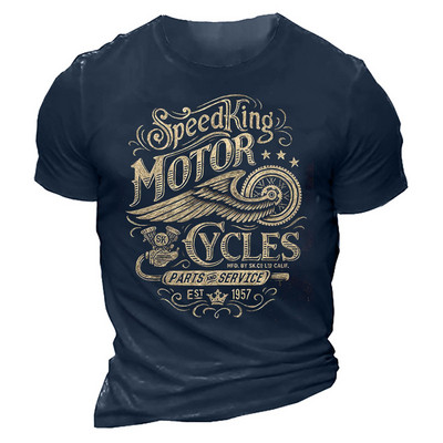 Meeste 3D-prindiga mootorratta T-särk Motor Biker Vintage lühikeste varrukatega 1976. aasta T-särk Homme Moto T-särk võidusõidukostüüm Camiseta särk
