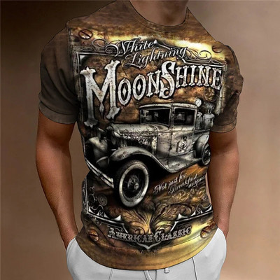 Meeste 3D-prindiga mootorratta T-särk Motor Biker Vintage lühikeste varrukatega 1976. aasta T-särk Homme Moto T-särk võidusõidukostüüm Camiseta särk
