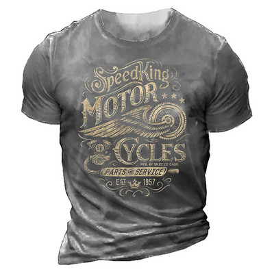 Meeste 3D-prindiga mootorratta T-särk Motor Biker Vintage lühikeste varrukatega 1976. aasta T-särk Homme Moto T-särk võidusõidukostüüm Camiseta särk