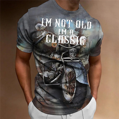 Meeste 3D-prindiga mootorratta T-särk Motor Biker Vintage lühikeste varrukatega 1976. aasta T-särk Homme Moto T-särk võidusõidukostüüm Camiseta särk
