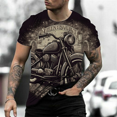 Meeste 3D-prindiga mootorratta T-särk Motor Biker Vintage lühikeste varrukatega 1976. aasta T-särk Homme Moto T-särk võidusõidukostüüm Camiseta särk