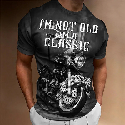 Meeste 3D-prindiga mootorratta T-särk Motor Biker Vintage lühikeste varrukatega 1976. aasta T-särk Homme Moto T-särk võidusõidukostüüm Camiseta särk
