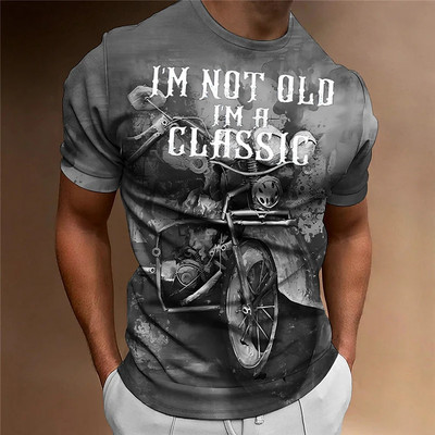 Meeste 3D-prindiga mootorratta T-särk Motor Biker Vintage lühikeste varrukatega 1976. aasta T-särk Homme Moto T-särk võidusõidukostüüm Camiseta särk
