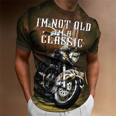 Meeste 3D-prindiga mootorratta T-särk Motor Biker Vintage lühikeste varrukatega 1976. aasta T-särk Homme Moto T-särk võidusõidukostüüm Camiseta särk