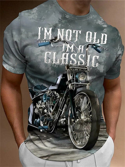 Meeste 3D-prindiga mootorratta T-särk Motor Biker Vintage lühikeste varrukatega 1976. aasta T-särk Homme Moto T-särk võidusõidukostüüm Camiseta särk