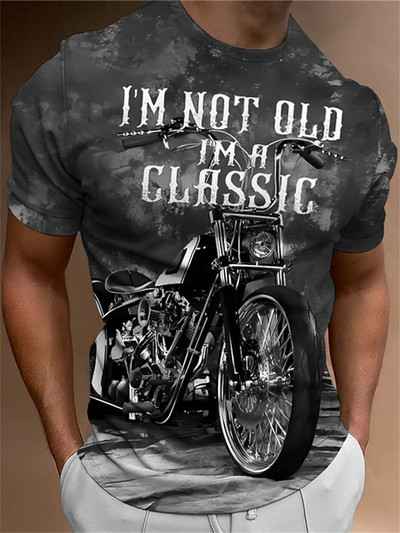 Meeste 3D-prindiga mootorratta T-särk Motor Biker Vintage lühikeste varrukatega 1976. aasta T-särk Homme Moto T-särk võidusõidukostüüm Camiseta särk