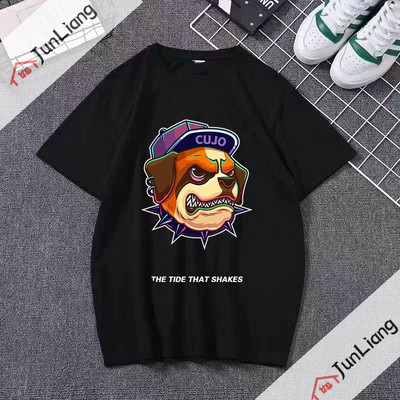 Bulldog cu steagul SUA Bandana Hip Hop Streetwear Harajuku Cămăși populare Topuri pentru bărbați