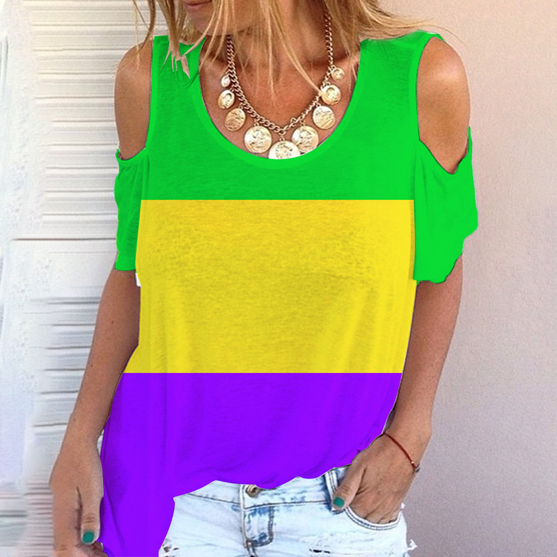 Noul model de tendință de vară, tricou cu mânecă scurtă, fără umăr, cu mânecă scurtă, cu gât rotund, ocazional, tricou cu mânecă scurtă, modă pentru femei, stil simplu