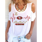 Nyári új, cuki mintás váll nélküli rövid ujjú póló 3d nyomott környakú alkalmi tiszta rövid ujjú póló