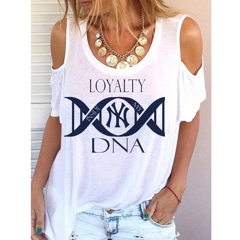 Nyári új, cuki mintás váll nélküli rövid ujjú póló 3d nyomott környakú alkalmi tiszta rövid ujjú póló