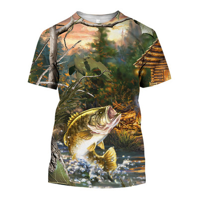 Tricouri bărbați pentru bărbați Îmbrăcăminte unisex Pescuit Grafic Imprimare 3D Tricou supradimensionat Topuri de vară Mâneci scurte Moda Casual Pește