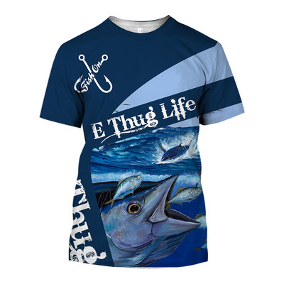 Tricouri bărbați pentru bărbați Îmbrăcăminte unisex Pescuit Grafic Imprimare 3D Tricou supradimensionat Topuri de vară Mâneci scurte Moda Casual Pește