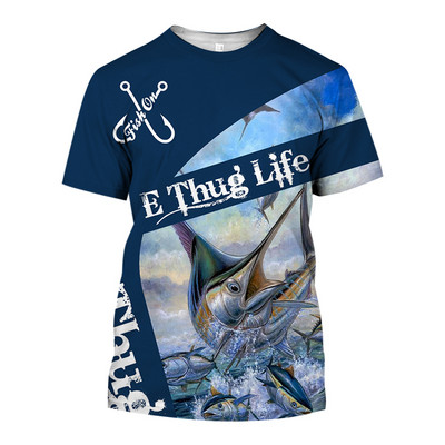 Tricouri bărbați pentru bărbați Îmbrăcăminte unisex Pescuit Grafic Imprimare 3D Tricou supradimensionat Topuri de vară Mâneci scurte Moda Casual Pește