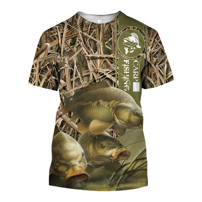 Tricouri bărbați pentru bărbați Îmbrăcăminte unisex Pescuit Grafic Imprimare 3D Tricou supradimensionat Topuri de vară Mâneci scurte Moda Casual Pește