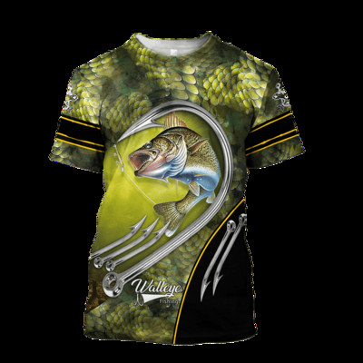 Tricouri bărbați pentru bărbați Îmbrăcăminte unisex Pescuit Grafic Imprimare 3D Tricou supradimensionat Topuri de vară Mâneci scurte Moda Casual Pește