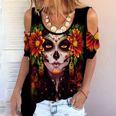 Tänava välitingimustes lühikeste varrukatega 3D-prindiga naiste naljakas õlakleit värviline ümara kaelusega