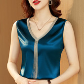 Fashion Crop Top Női V-nyakú bojt női póló tömör mellény női felsők nyári felső sifon blúz fehér női ruhák