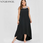 Plus veličina 5XL, dugačka maksi haljina bez rukava sa šljokicama i kragnom Ženska ljetna seksi crna Elegantna svečana haljina s O-izrezom Boho Vestidos