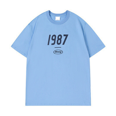 87 mm Mmlg Alphabeti lühikeste varrukatega t-särgid, Korea paarid, puuvillased ülisuured S-4XL tänavarõivaste T-särgid meestele ja naistele.