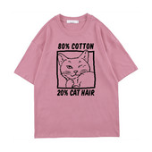 Γυναικείο μπλουζάκι με γάτα Ροζ ανδρική μόδα Νέα βασικά στοιχεία για το καλοκαίρι Αστεία γραφικά πουκάμισα κινουμένων σχεδίων Ιαπωνία Μπλουζάκια Anime Επιστολή εκτύπωσης Χιούμορ Τ