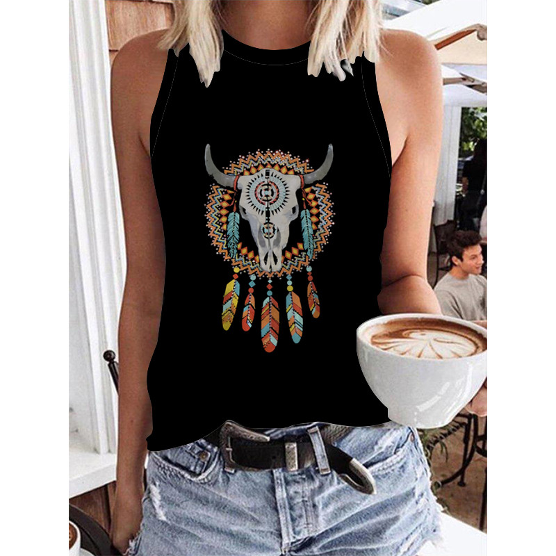 Nyári új vicces fekete női póló ujjatlan retro nyári póló női Harajuku női ujjatlan póló