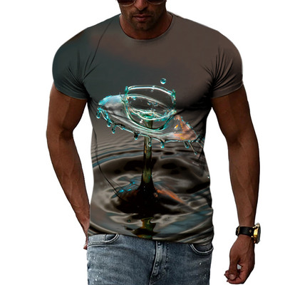 Μόδα 3D Drops of Water γραφικά μπλουζάκια για άνδρες Καλοκαιρινή Casual Ενδιαφέροντα μπλουζάκια με εκτύπωση Hip Hop Harajuku Trend Cool μπλούζα
