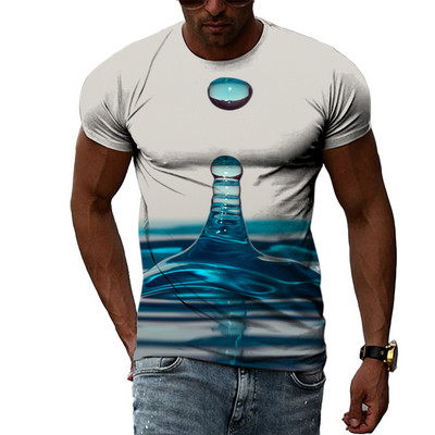 Μόδα 3D Drops of Water γραφικά μπλουζάκια για άνδρες Καλοκαιρινή Casual Ενδιαφέροντα μπλουζάκια με εκτύπωση Hip Hop Harajuku Trend Cool μπλούζα
