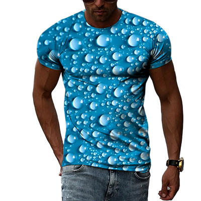 Μόδα 3D Drops of Water γραφικά μπλουζάκια για άνδρες Καλοκαιρινή Casual Ενδιαφέροντα μπλουζάκια με εκτύπωση Hip Hop Harajuku Trend Cool μπλούζα