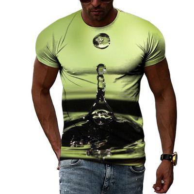 Μόδα 3D Drops of Water γραφικά μπλουζάκια για άνδρες Καλοκαιρινή Casual Ενδιαφέροντα μπλουζάκια με εκτύπωση Hip Hop Harajuku Trend Cool μπλούζα