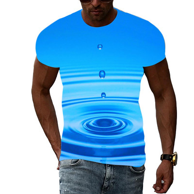 Μόδα 3D Drops of Water γραφικά μπλουζάκια για άνδρες Καλοκαιρινή Casual Ενδιαφέροντα μπλουζάκια με εκτύπωση Hip Hop Harajuku Trend Cool μπλούζα