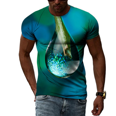 Μόδα 3D Drops of Water γραφικά μπλουζάκια για άνδρες Καλοκαιρινή Casual Ενδιαφέροντα μπλουζάκια με εκτύπωση Hip Hop Harajuku Trend Cool μπλούζα