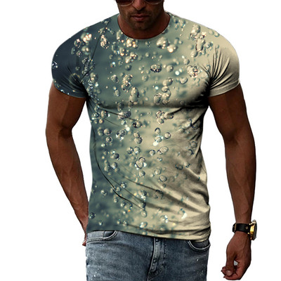 Μόδα 3D Drops of Water γραφικά μπλουζάκια για άνδρες Καλοκαιρινή Casual Ενδιαφέροντα μπλουζάκια με εκτύπωση Hip Hop Harajuku Trend Cool μπλούζα