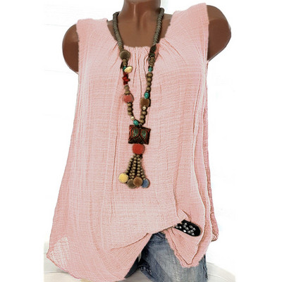 Γυναικείο φανελάκι σέξι βαμβακερό λινό αμάνικο φαρδύ μπλουζάκι γιλέκο μπλουζάκι μπλουζάκι φανελάκι Plus Sizekit Cropped Feminino Sexy εσώρουχα