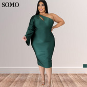 Φθινοπωρινά ρούχα φορέματα για γυναικεία πάρτι Μακρυμάνικο φόρεμα με έναν ώμο Γυναικείο φόρεμα ψηλόμεσης σέξι φόρεμα συν μεγέθους Χονδρική Dropshipping