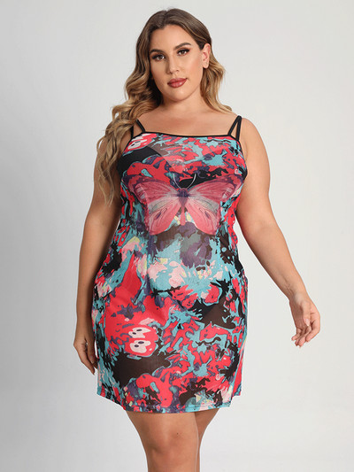 2022. gada lielizmēra sieviešu apģērbu kleitas, vasaras modes elegantas sieviešu ikdienas kleitas ar tauriņu apdruku