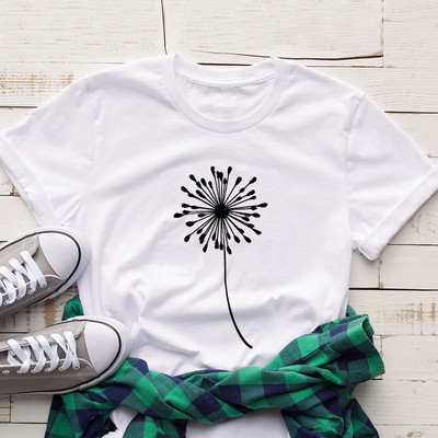 JFUNCY S-5XL ar augiem apdrukātu sieviešu kokvilnas T krekls 2021. gada jauns O kakla izgriezums, vasaras T-krekls, topi sieviešu ikdienas krekls